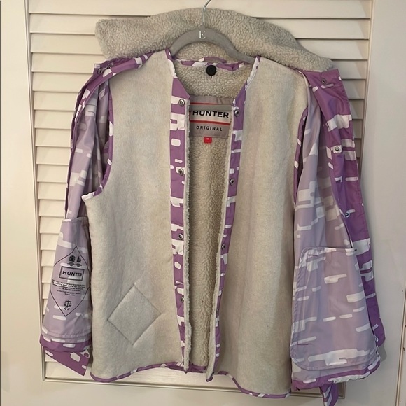 Hunter Original 2PC  Shell Jacket & Faux Sherpa Purple Abstract Jacket and Vest - Picture 12 of 15